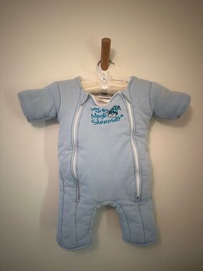 Baby Merlin Magic Sleepsuit Size S (3-6months or 12-18lbs) in Light Blue